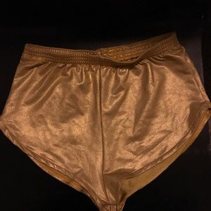 American Apparel Metallic Gold Spandex Shorts